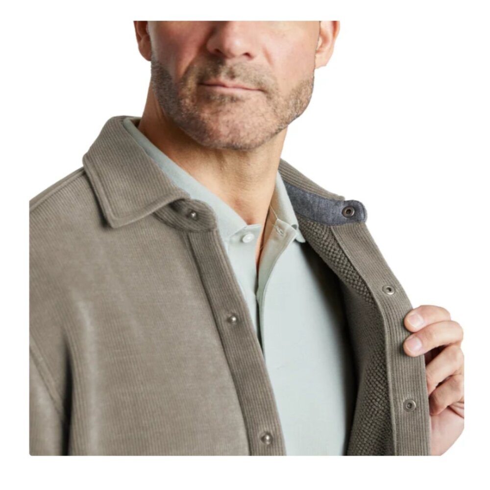 Copper & Oak Men's Fleece Shirt Jacket Heavyweight Snap Button Brown Size L - Picture 3 of 10